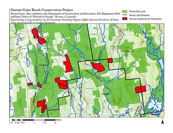 Map of Greater Gales Brook Conservation Project