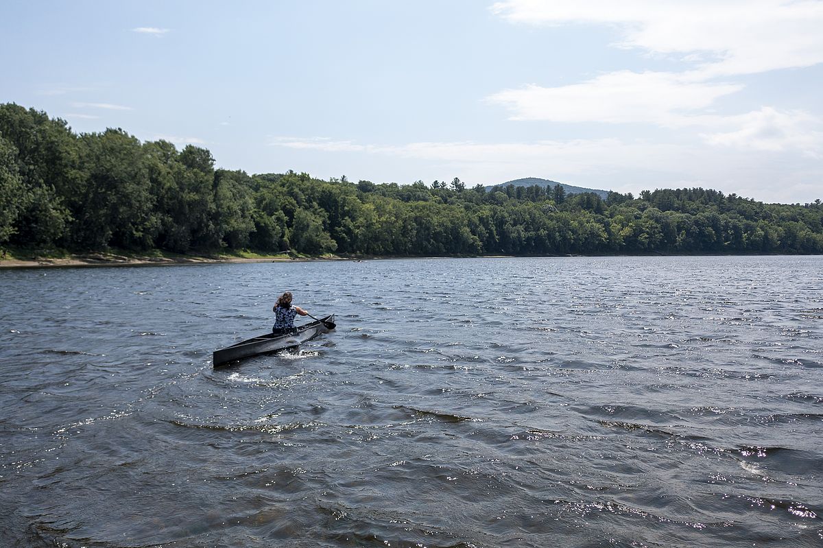 Emma canoeing on CT river