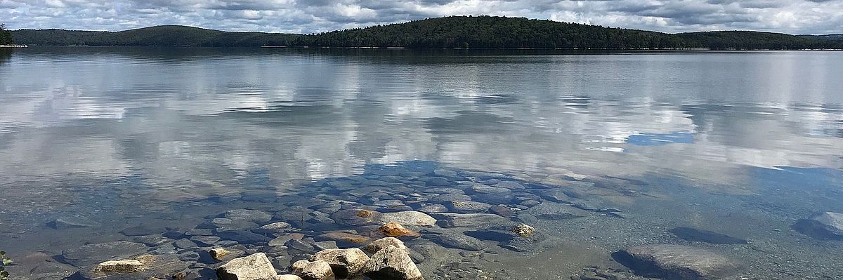 Lakeside with rocky beach