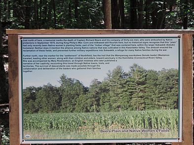 Beers Plains and Native Women's Fields Trail Sign