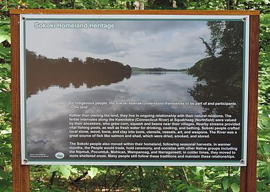 Sokoki Homeland Heritage Trail Sign